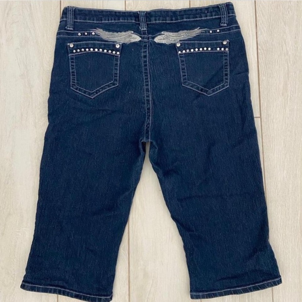 Angel Cargo Length Jean Shorts